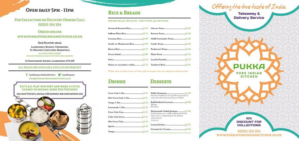 Pukkapureindiankitchen menu