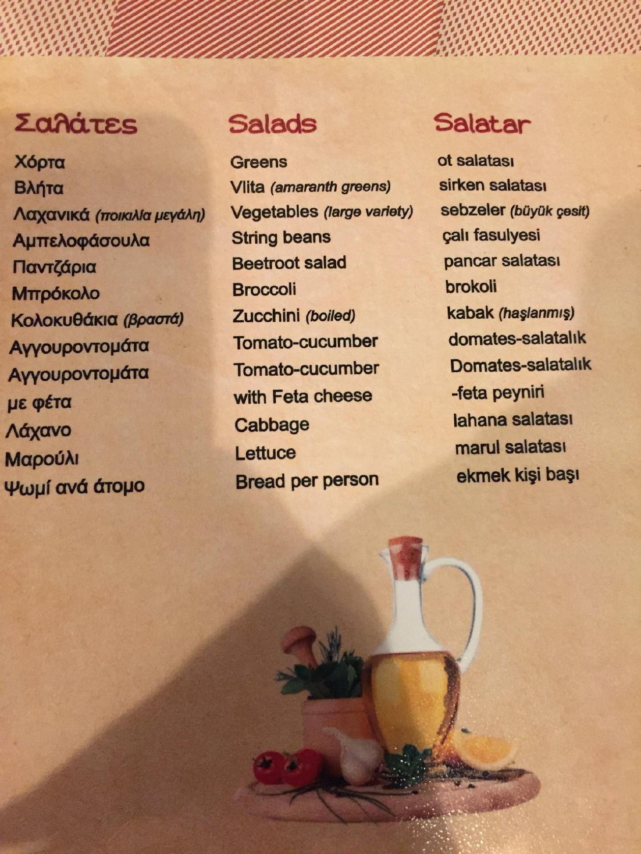 Antonis menu