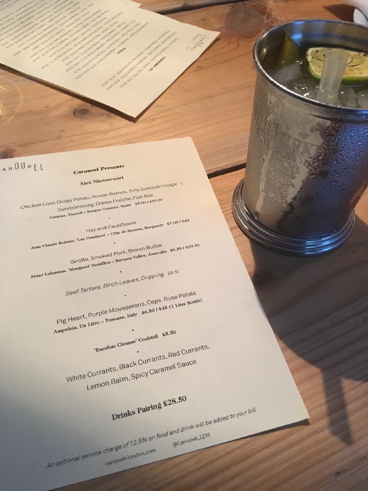 Carousel menu