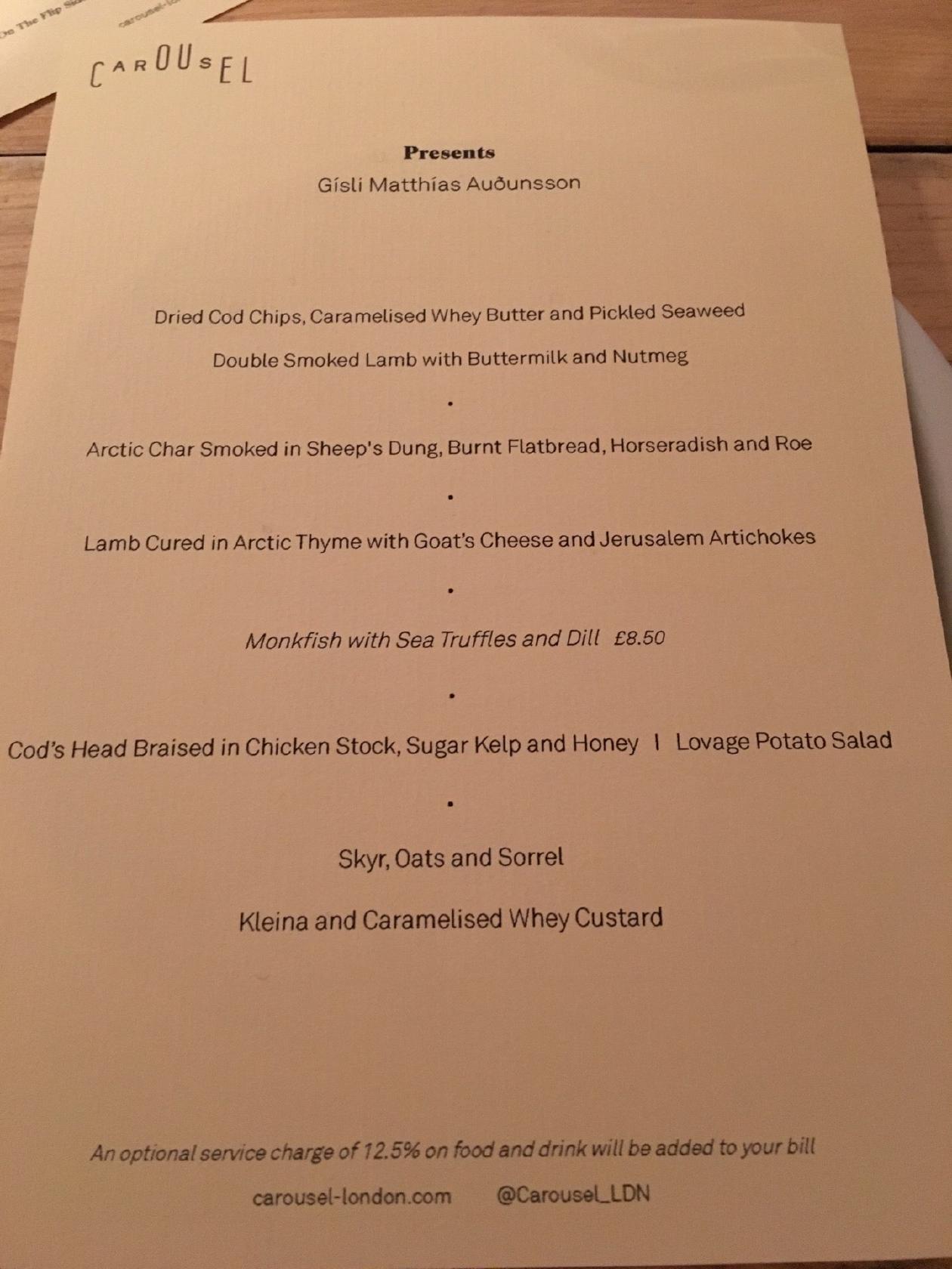 Carousel menu