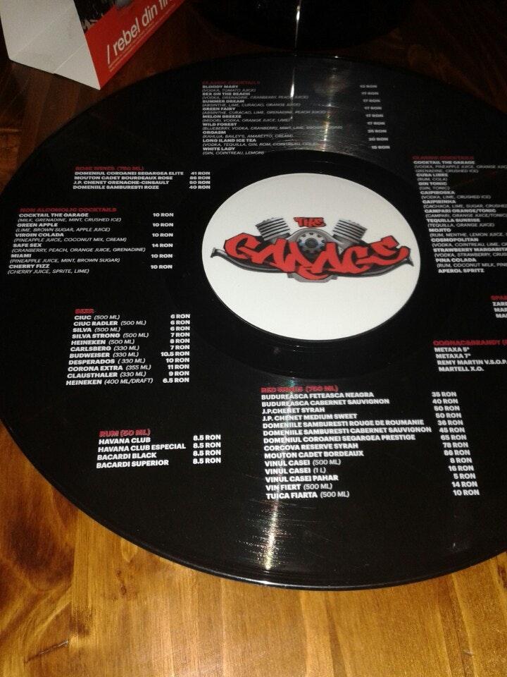 The Garage menu