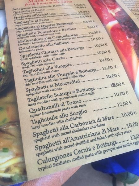 Menu di Chiosco Chaplin 