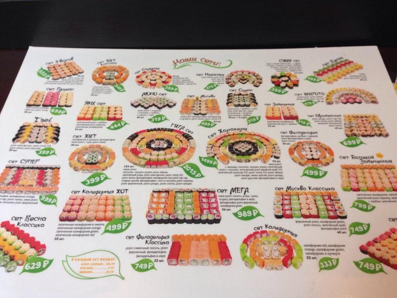 Sushi Set menu