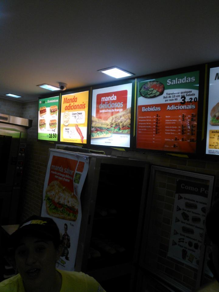 Subway cardápio