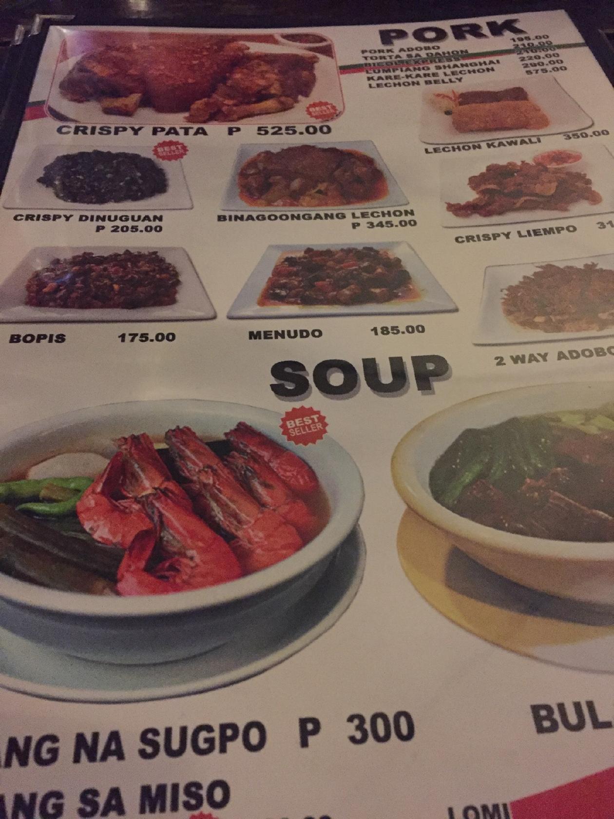 Jay-J's Inasal menu