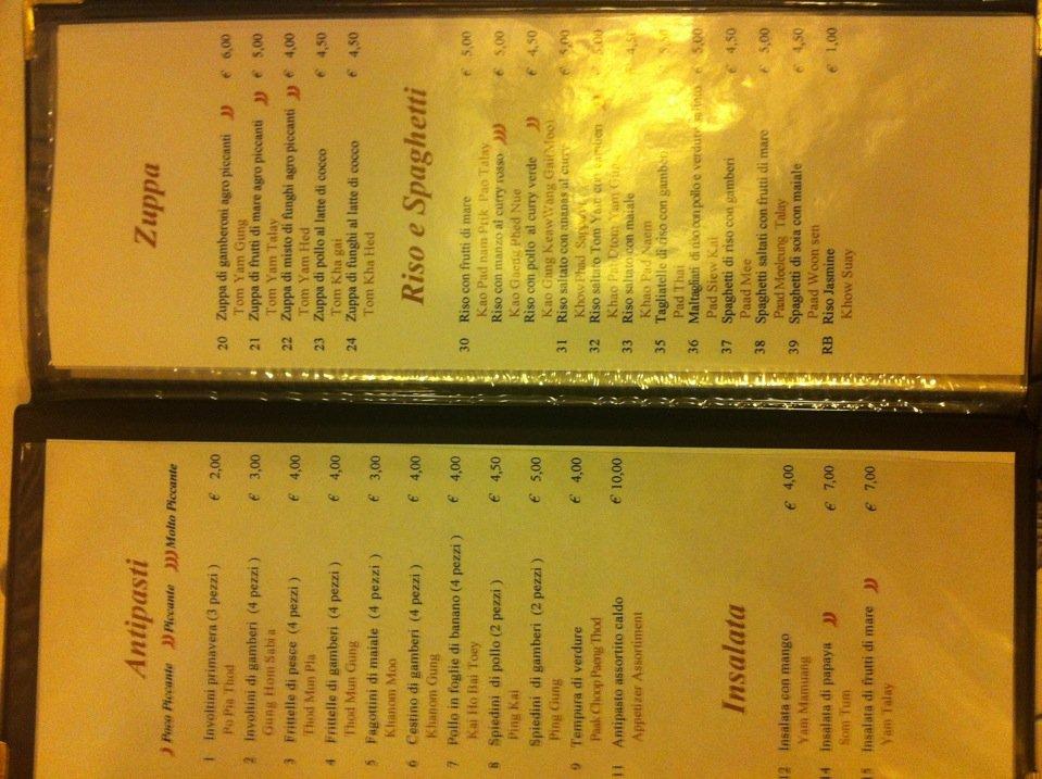 Menu di King Thai 