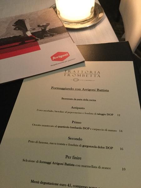 Menu di trattoria trombetta 