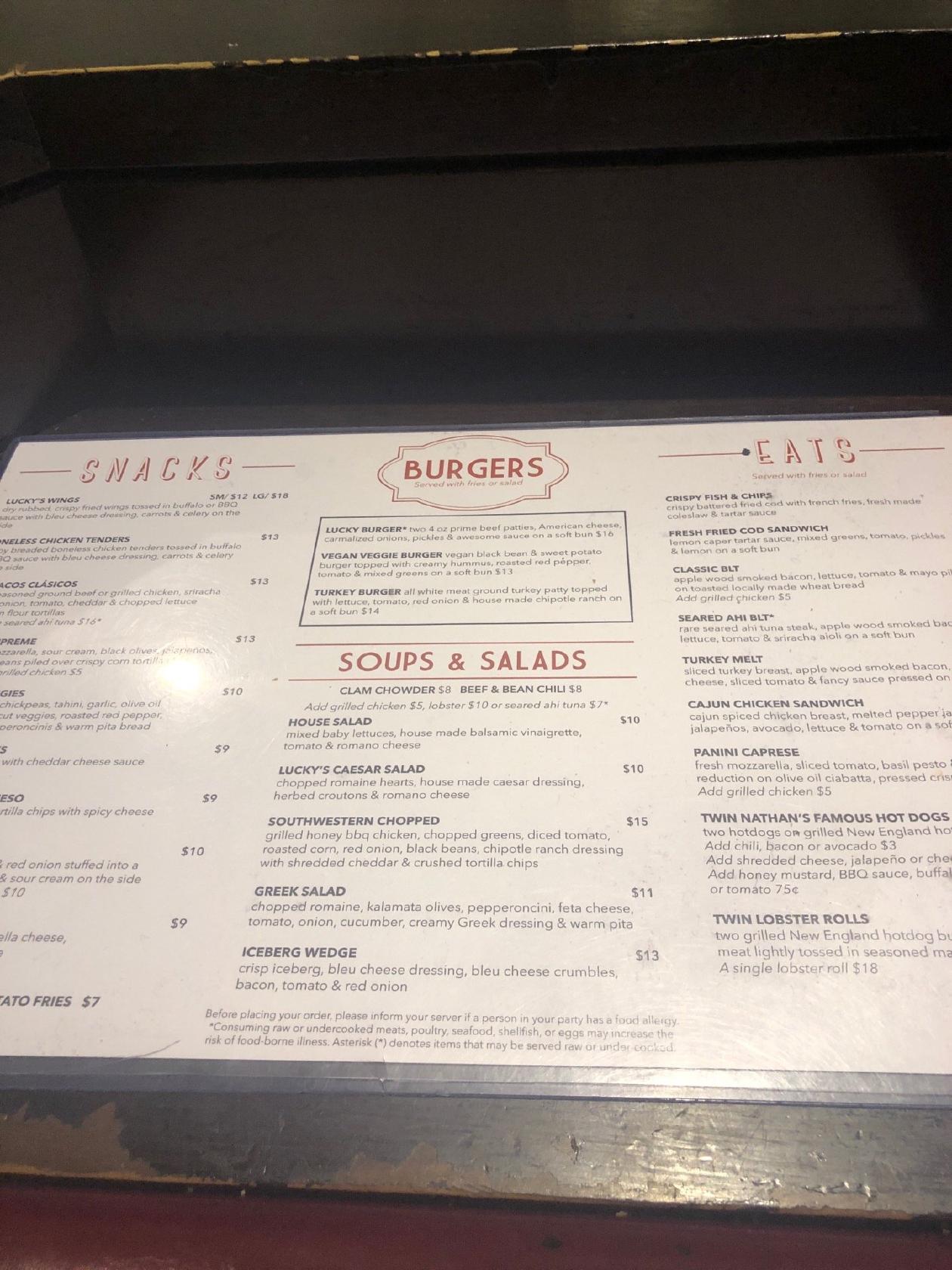 Carta de Lucky's