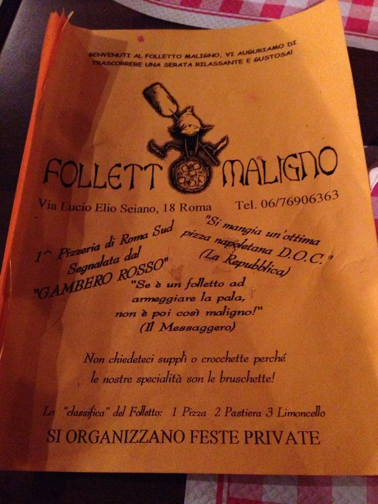 Menu di Il Folletto Maligno 