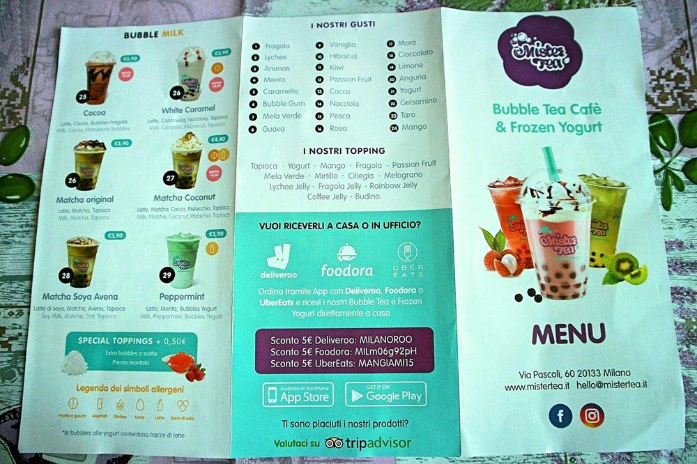 Menu di MisterTea 