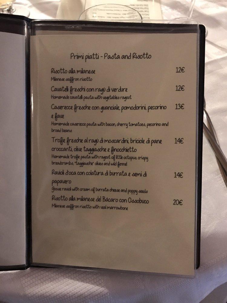 Menu di Bacaro Navigli 