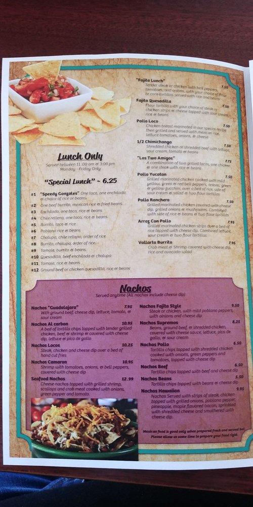 Mi Pueblito menu