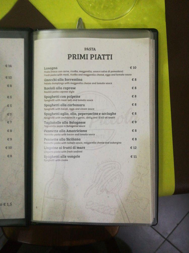 Menu di Ristorante Botte Piccola 