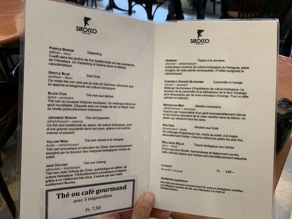 Menu di Confiserie Carac D Gremion 