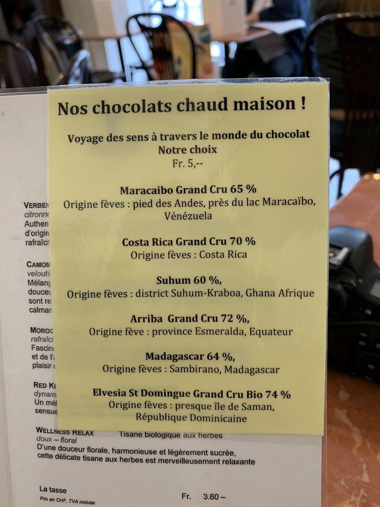 Menu di Confiserie Carac D Gremion 