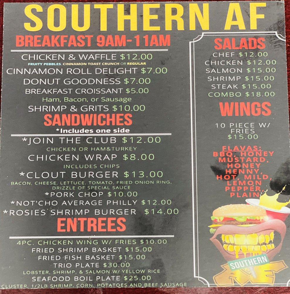 Southern Af menu
