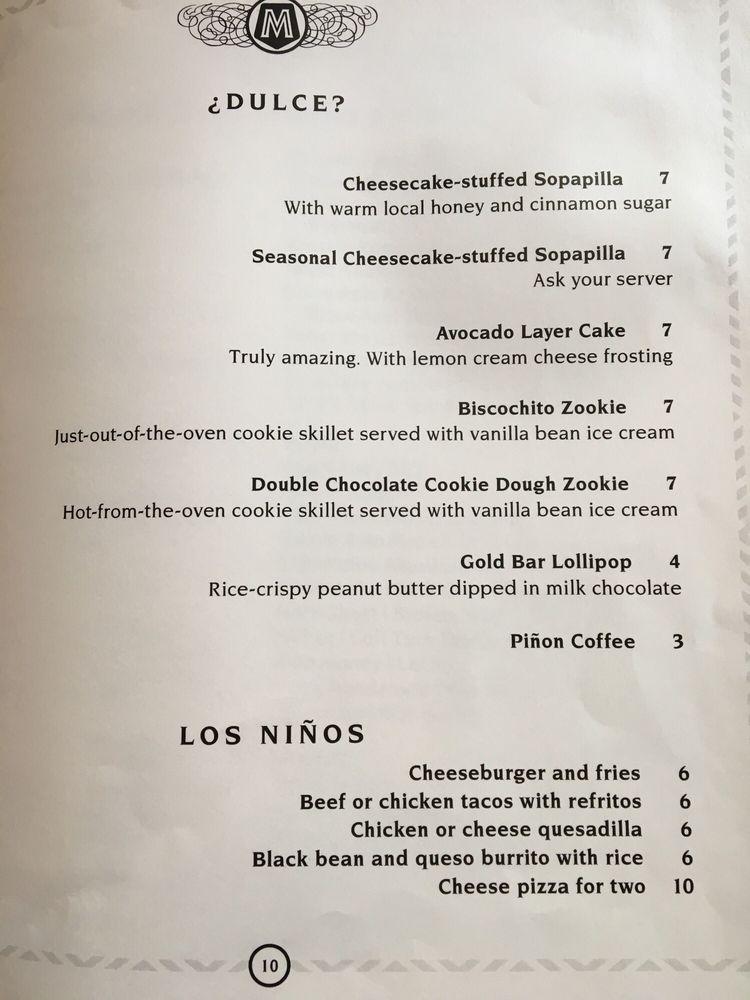Matanza menu