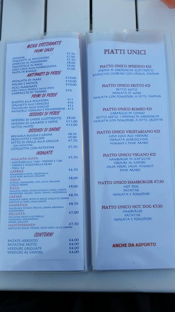 Menu di Ristorantino Romeo 