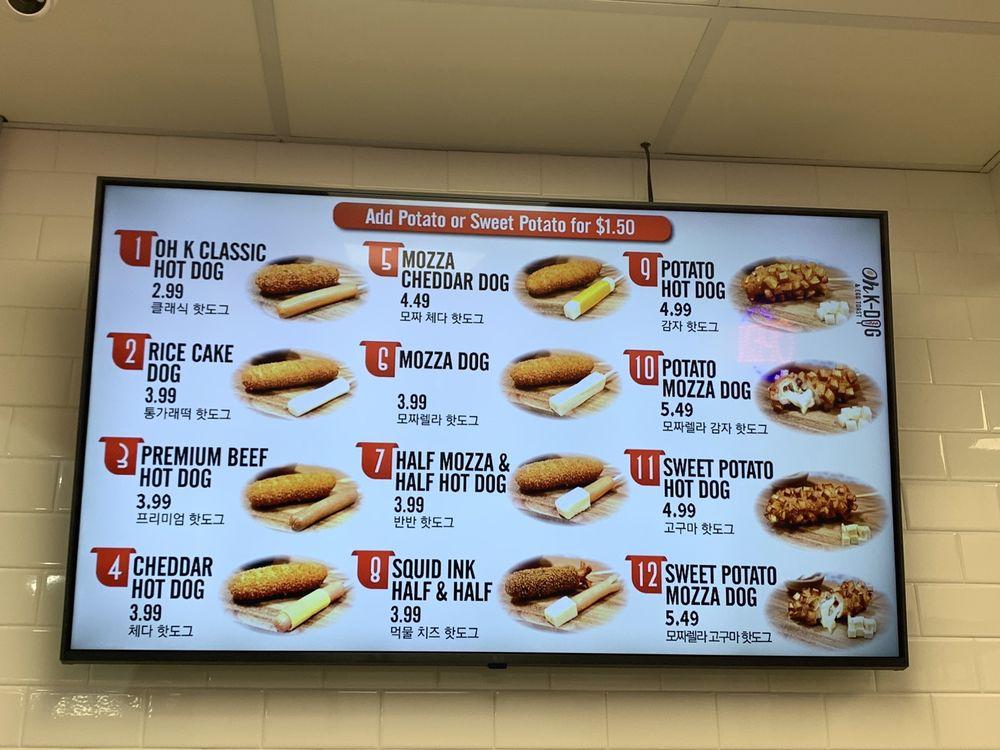 Menu at Oh K Dog restaurant, Niles