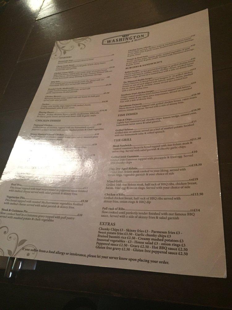 Washington menu