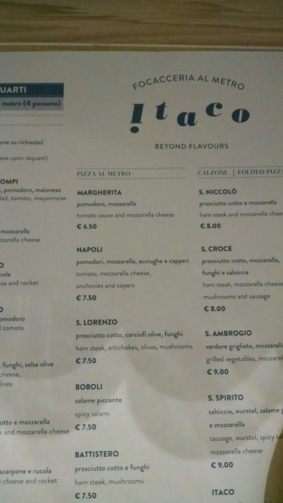 Menu di Cecineria Itaco 