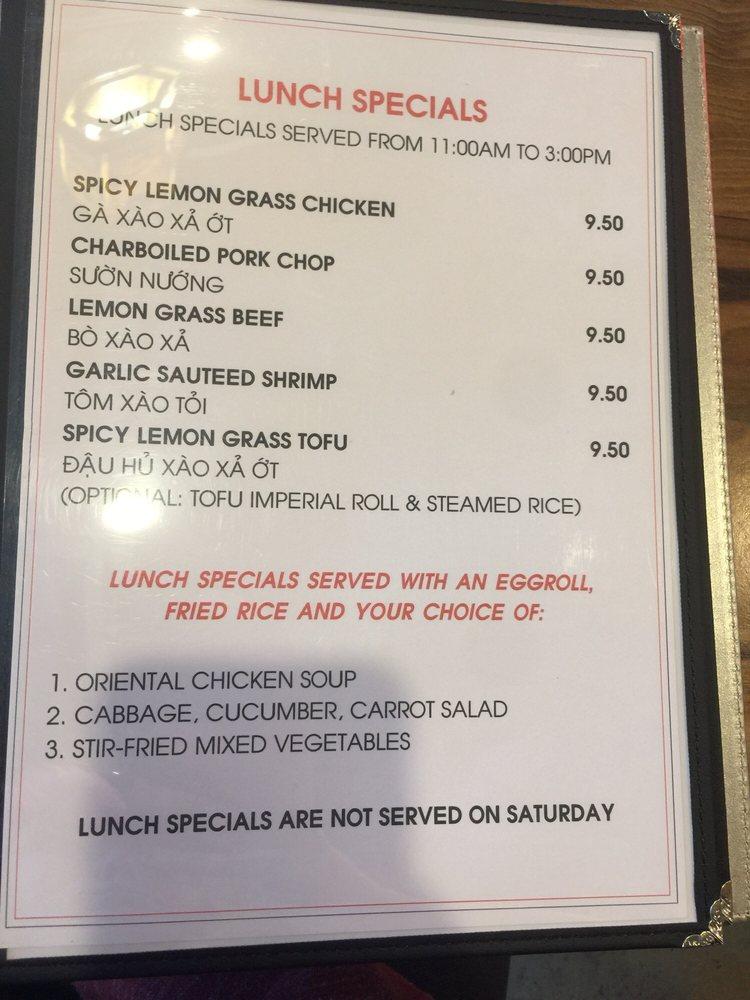 Mai's Restaurant Authentic Vietnamese Cuisine menu