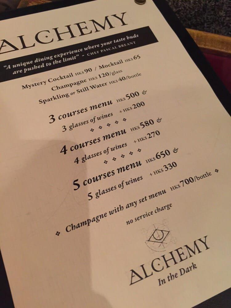 Alchemy in the Dark メニュー