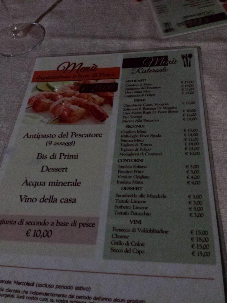 Menu di Al Pescatore 