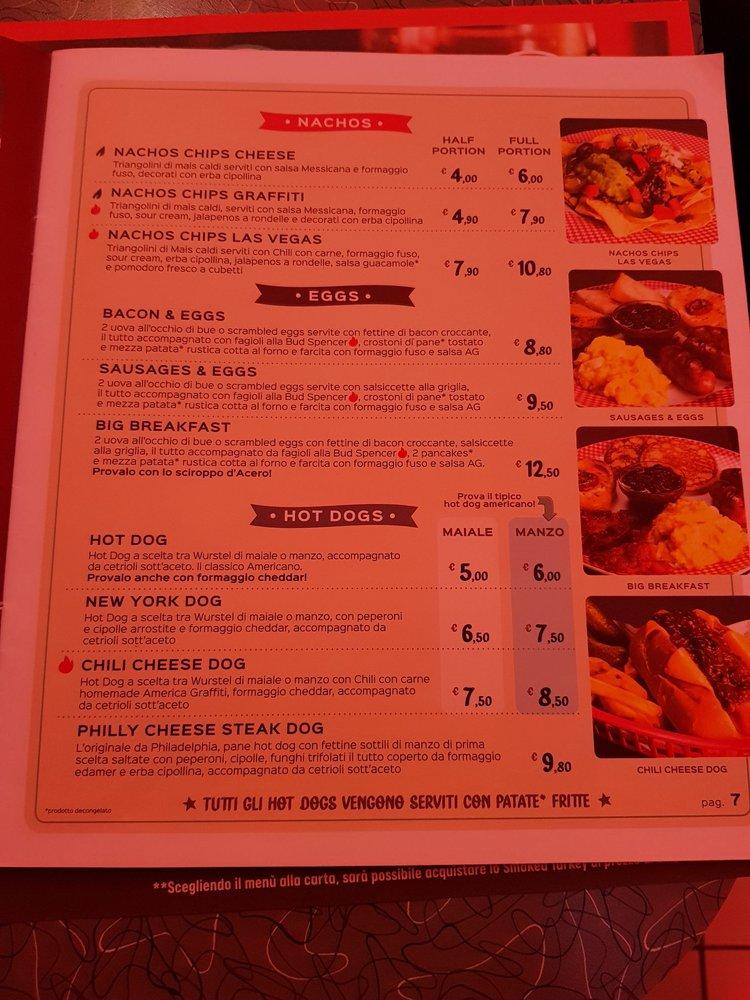 Menu di America Graffiti 