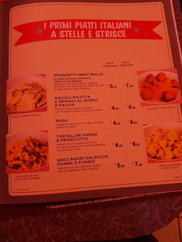 Menu di America Graffiti 