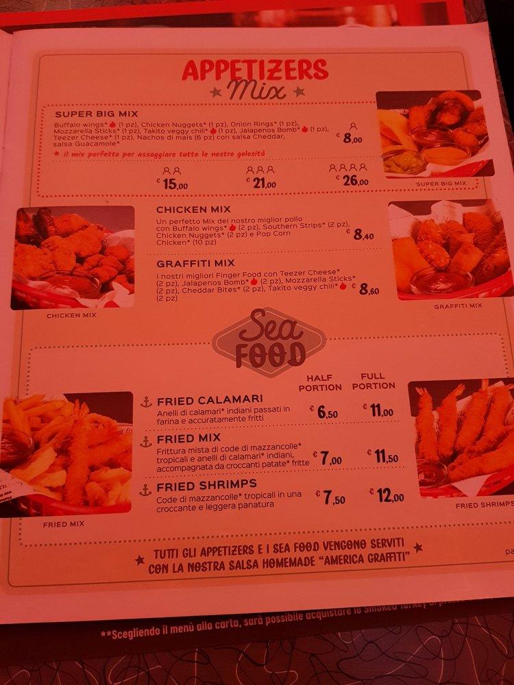 Menu di America Graffiti 