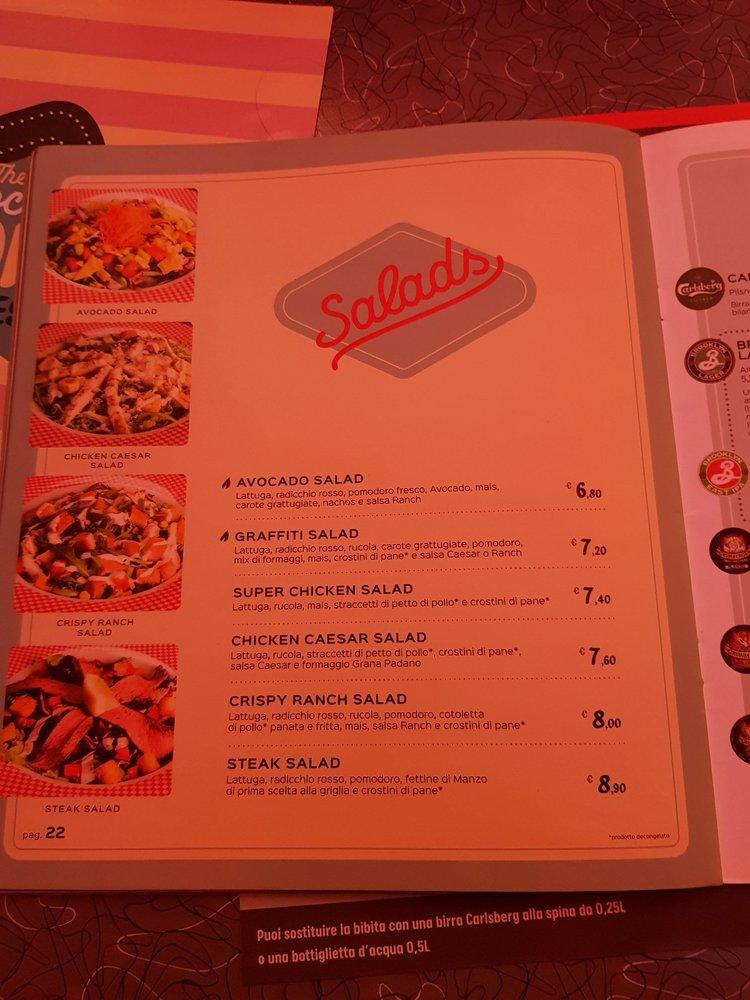 Menu di America Graffiti 