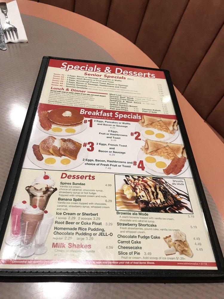 Spires menu