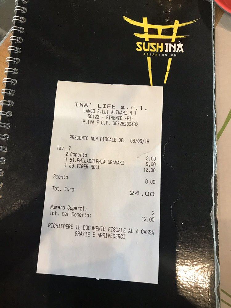 Menu di Sushinà 