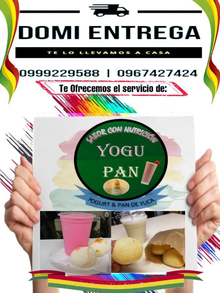 Yogurt natural y pan de yuca