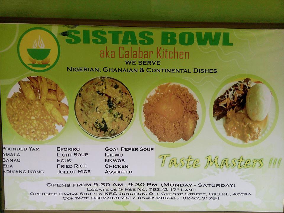 Sistas BOWL Restaurant aka Calabar Kitchen