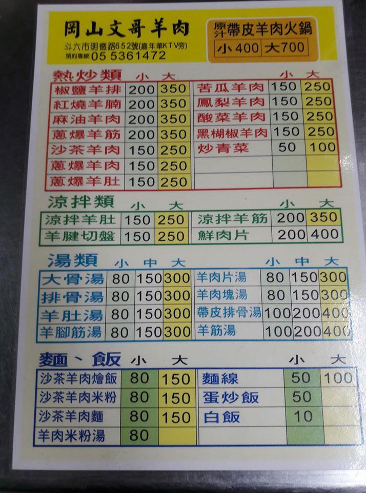 岡山文哥羊肉 斗六店