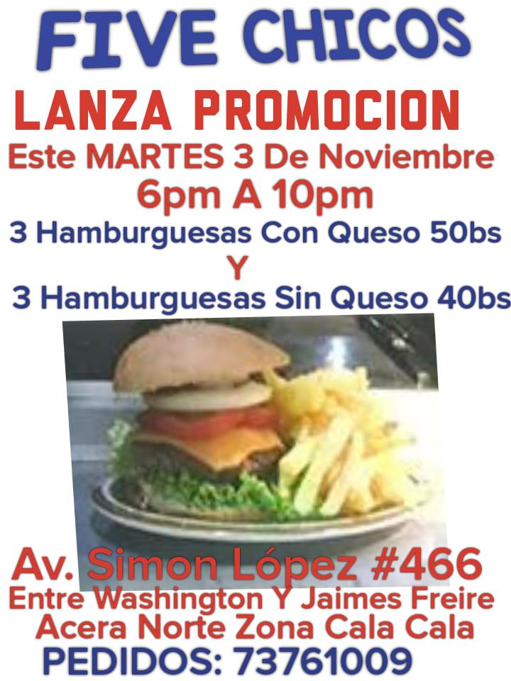 Five Chicos Grilled, Burgers and Fries