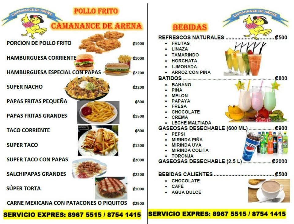 Pollo frito camanance de arena