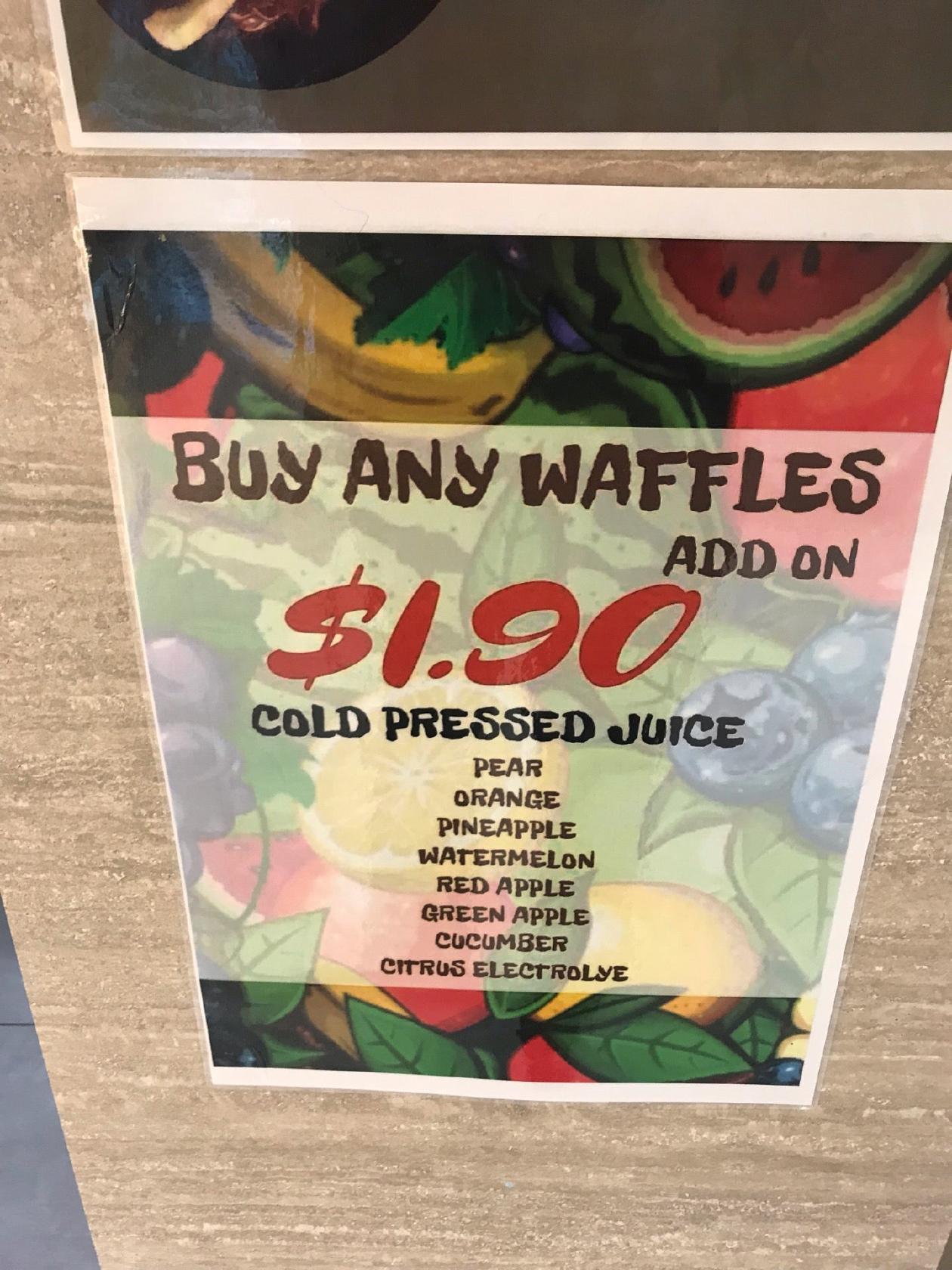 jewel juice & waffle workshop