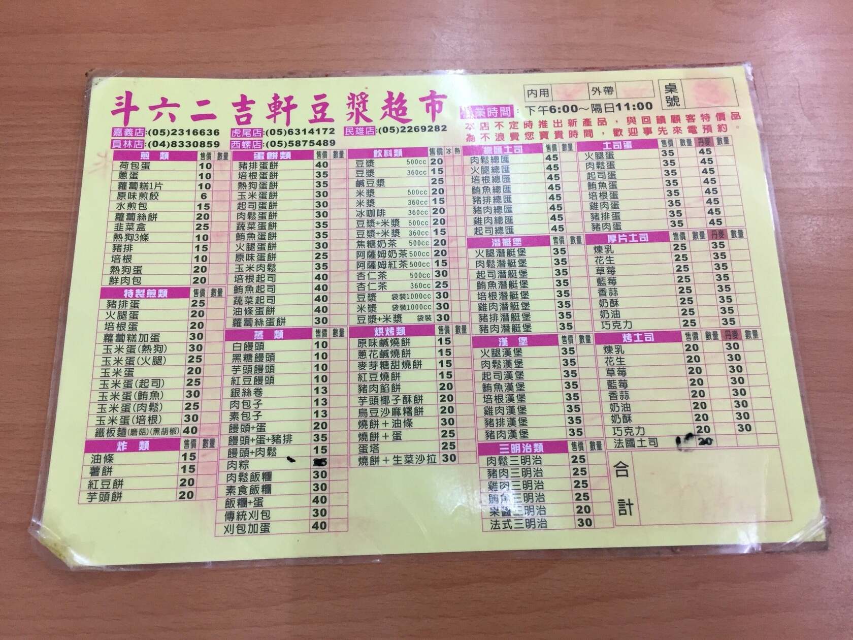 斗六二吉軒豆漿超市 - 員林店