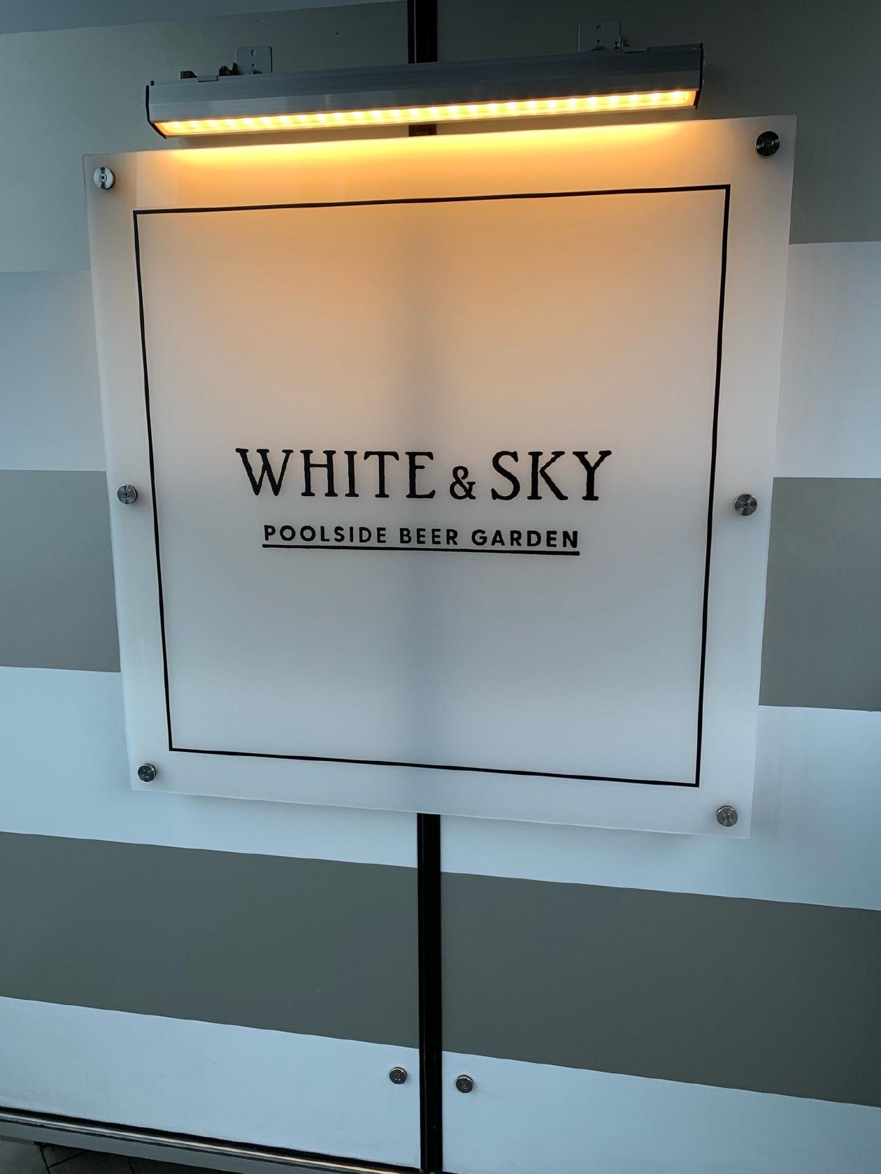 Poolside Beer Garden White & Sky