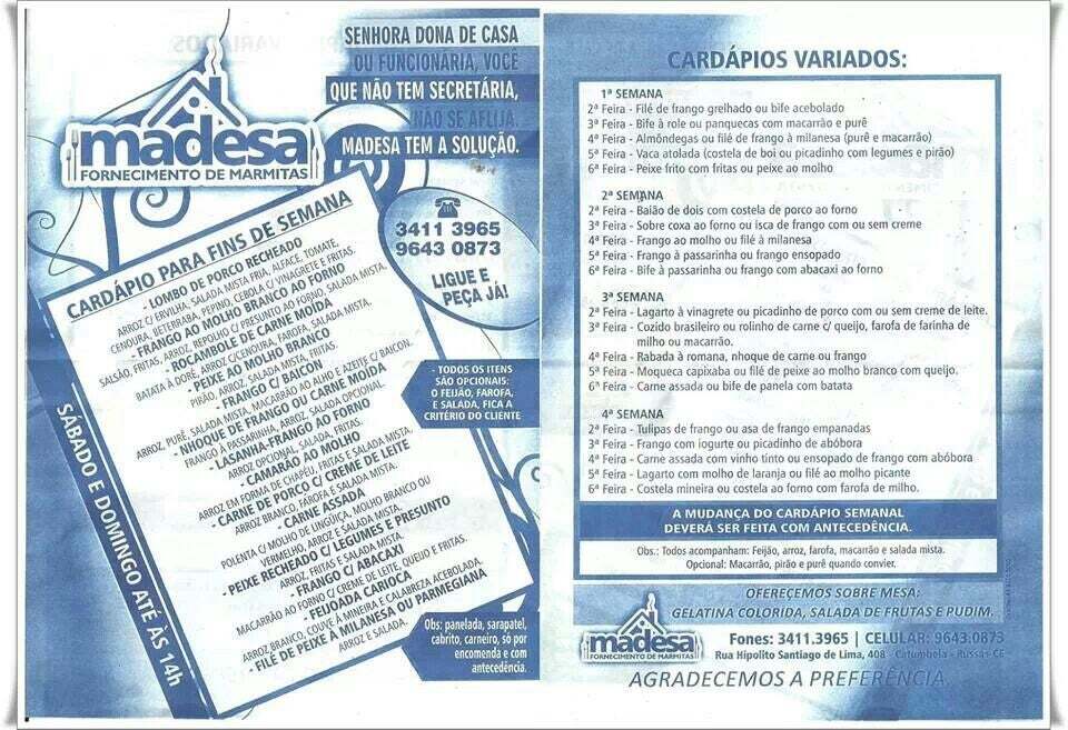 Madesa Fornecimento de Marmitas