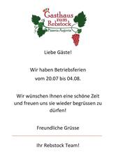 Pizzeria Argovia Restaurant Rebstock GmbH