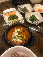 Delicious Sundubu and Kimchi-jjim