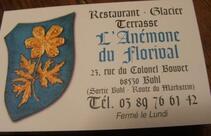Restaurant Glacier l'Anémone du Florival