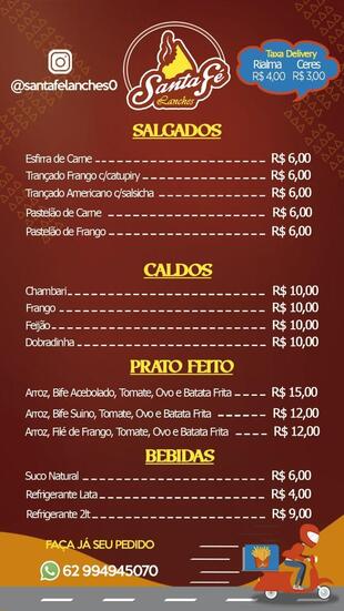 Santa Fé Lanches - (Ao lado da UPA Ceres)