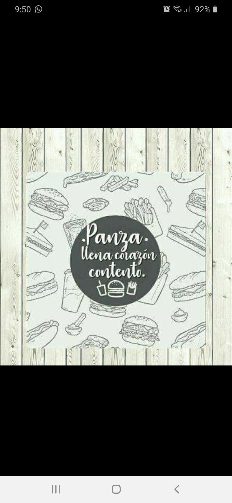 Panza llena corazón contento