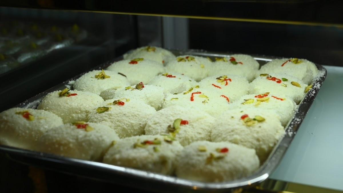 Blueberry sweets and restaurant