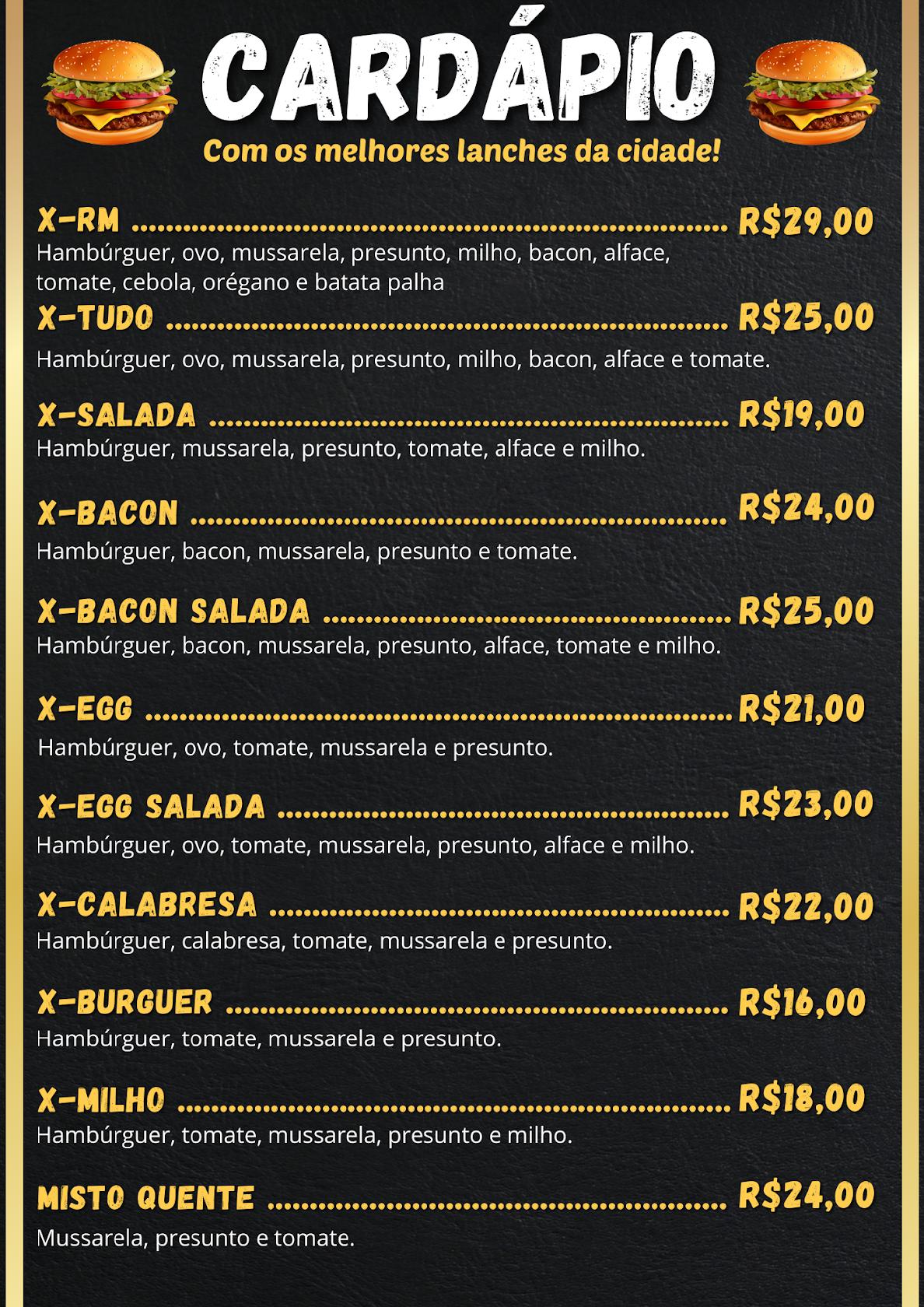 Lanchonete RM - Lanches e Pizzas